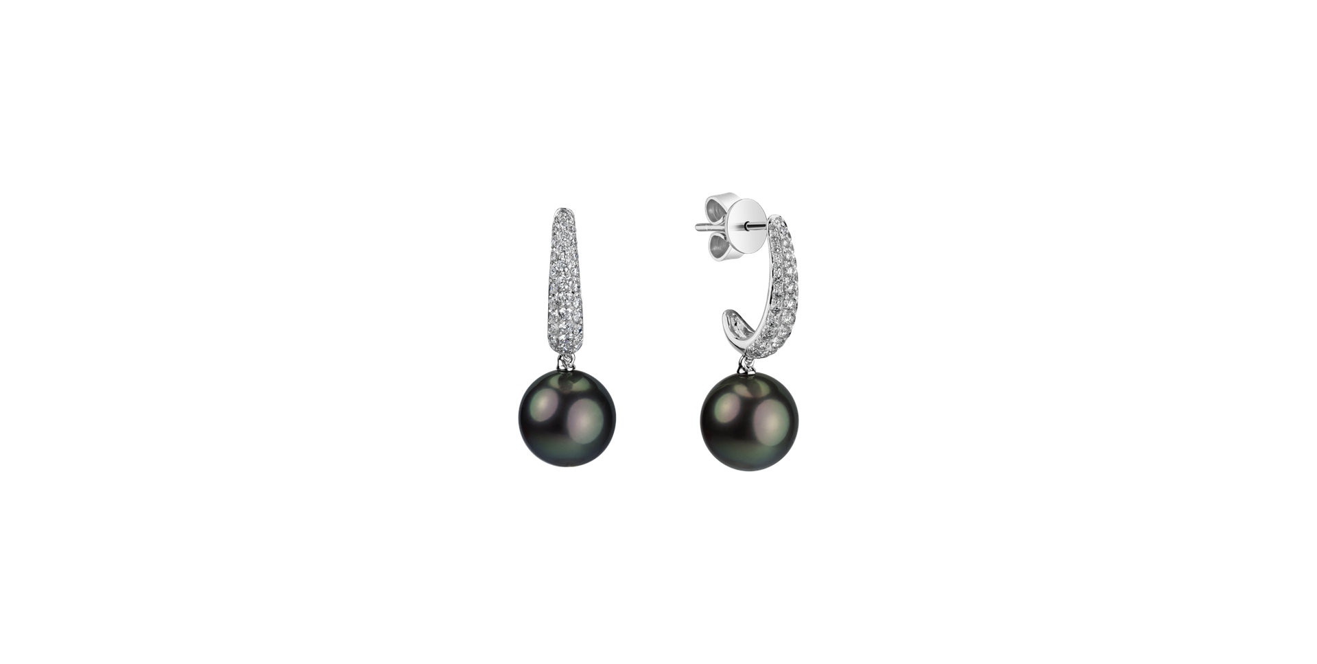 Diamond earrings with Pearl Sea of Mortality