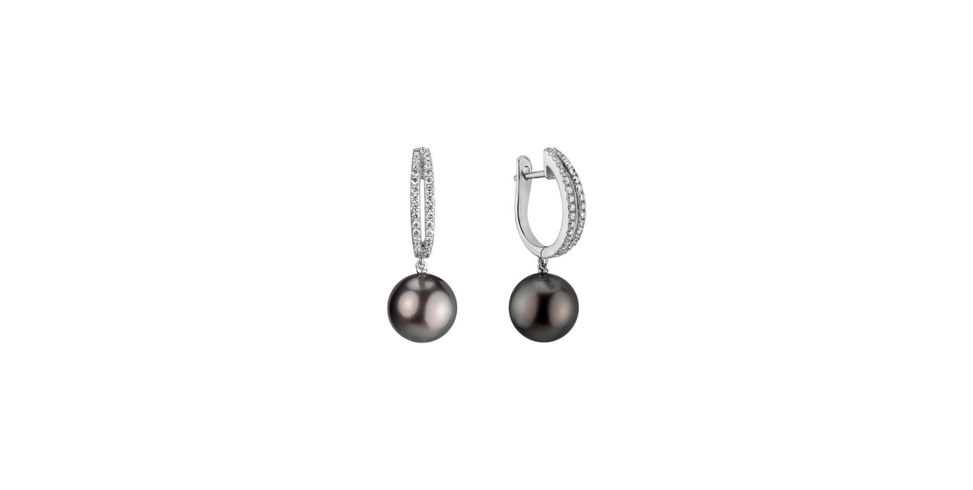 Diamond earrings with Pearl Neptunian Nights
