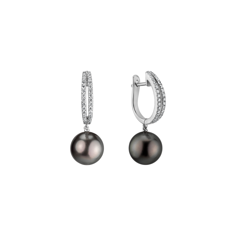 Diamond earrings with Pearl Neptunian Nights