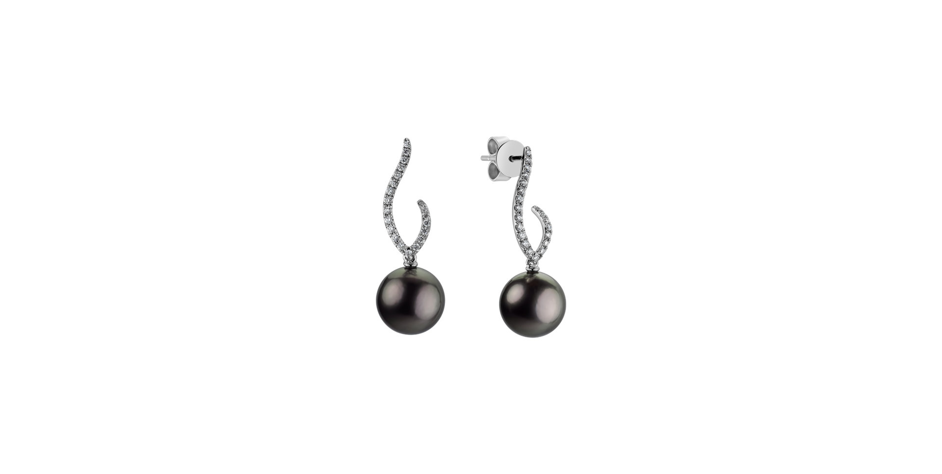 Diamond earrings with Pearl Oceanic Overture