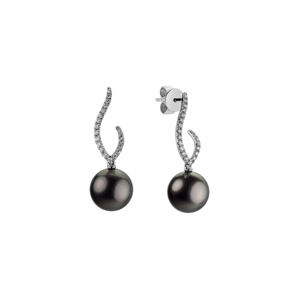 Diamond earrings with Pearl Oceanic Overture