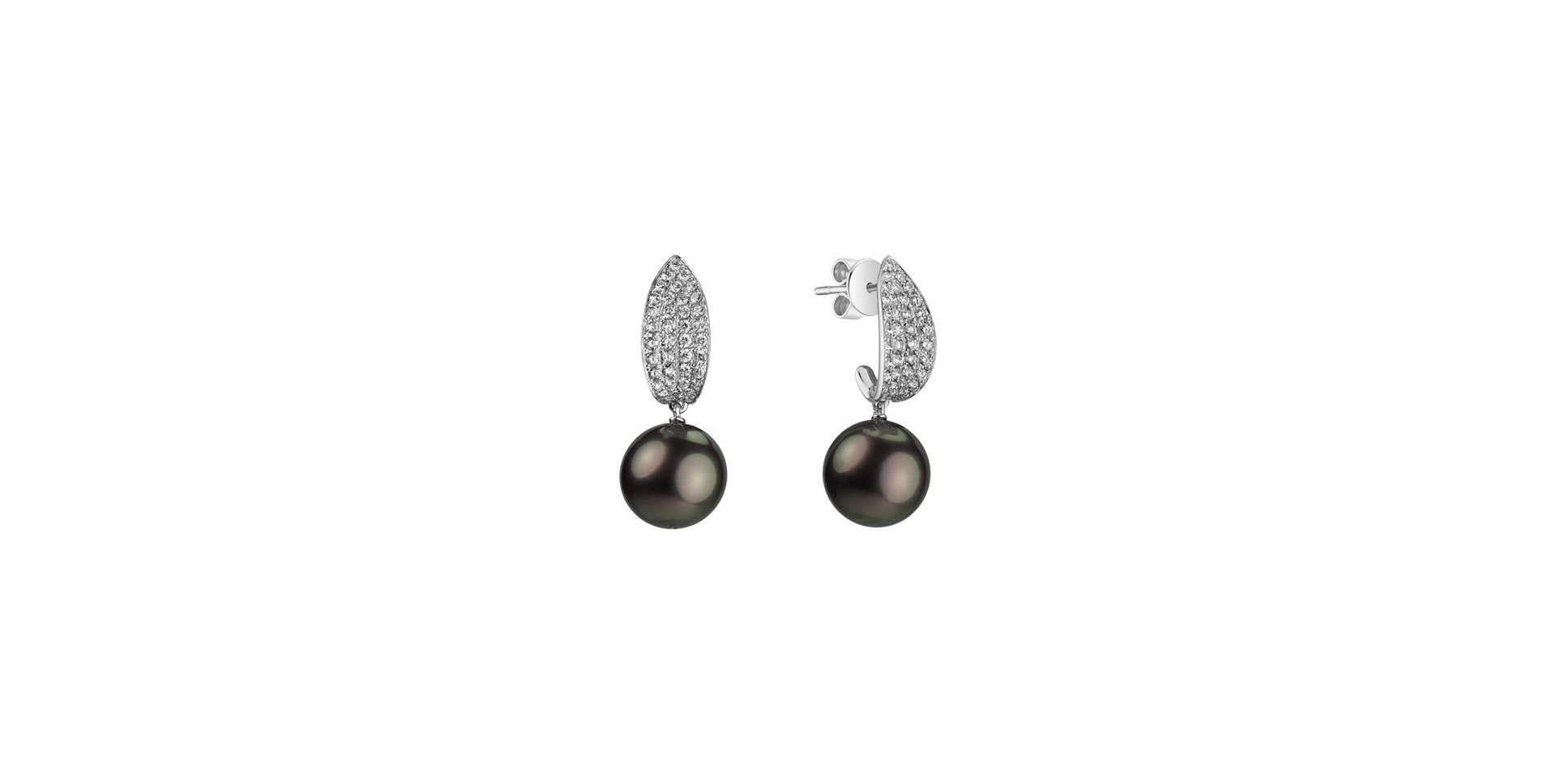 Diamond earrings with Pearl Ocean Suffering