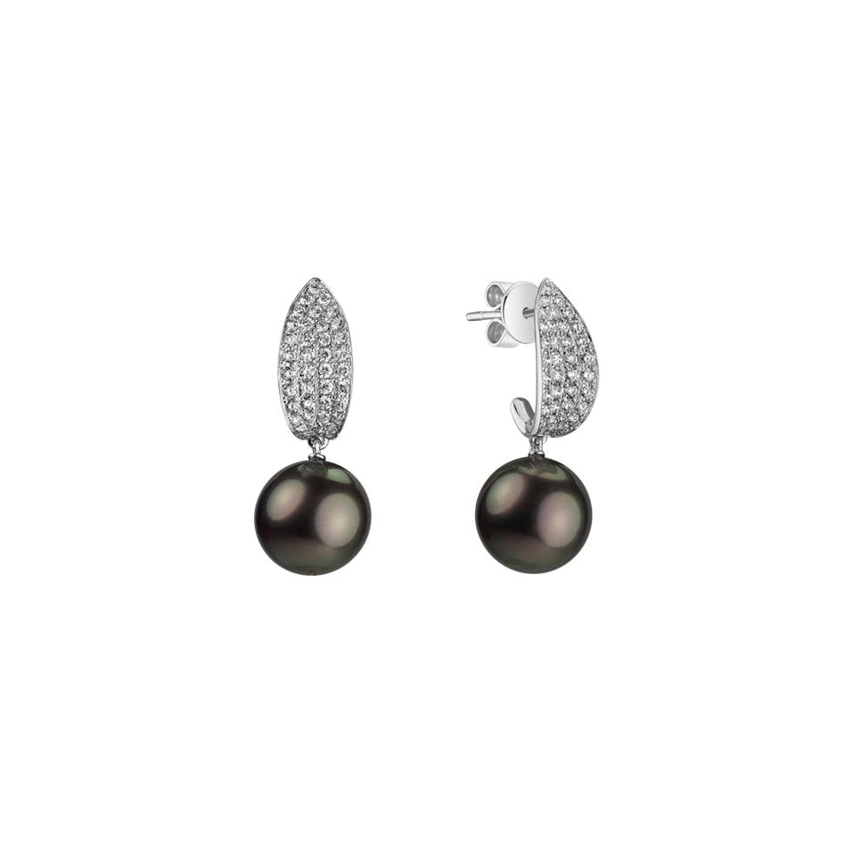 Diamond earrings with Pearl Ocean Suffering