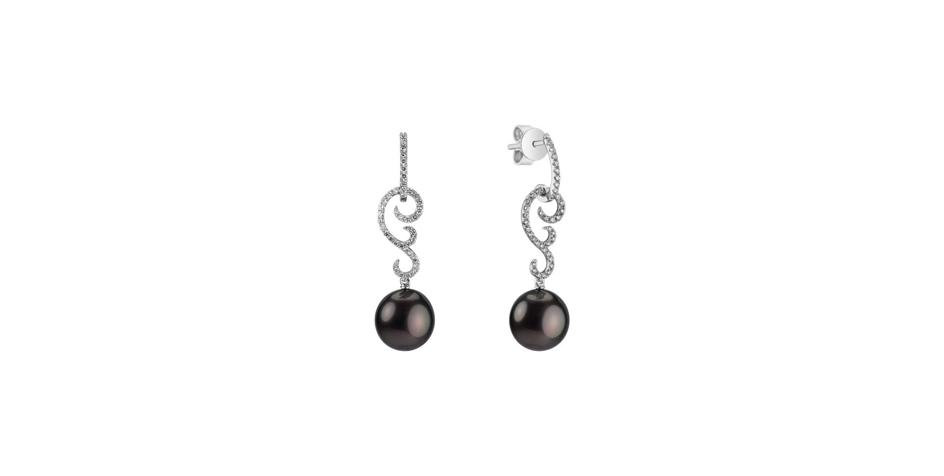 Diamond earrings with Pearl Oblivion Ocean