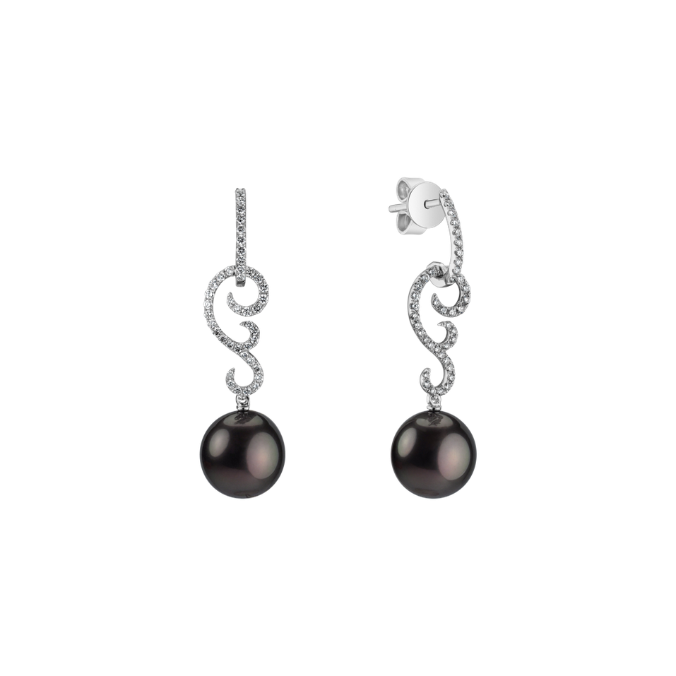 Diamond earrings with Pearl Oblivion Ocean