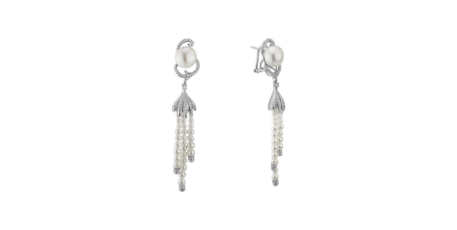 Diamond earrings with Pearl Pearl Symphony