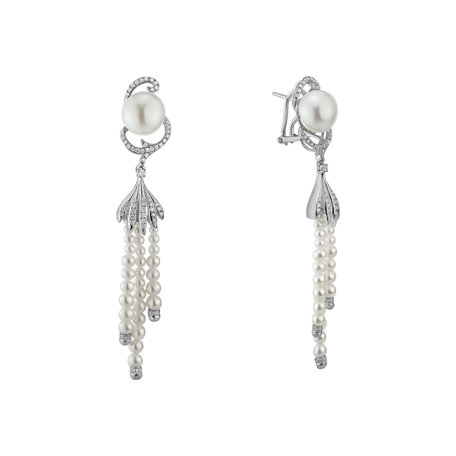 Diamond earrings with Pearl Pearl Symphony