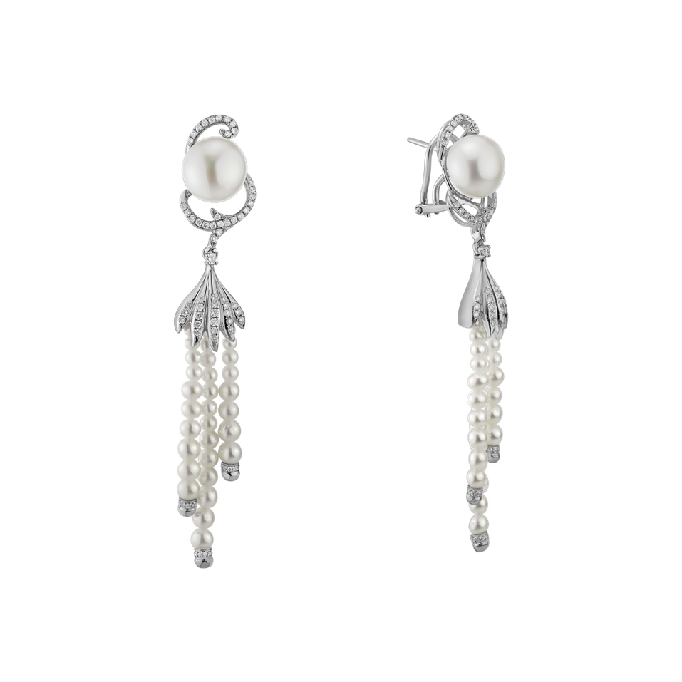 Diamond earrings with Pearl Pearl Symphony