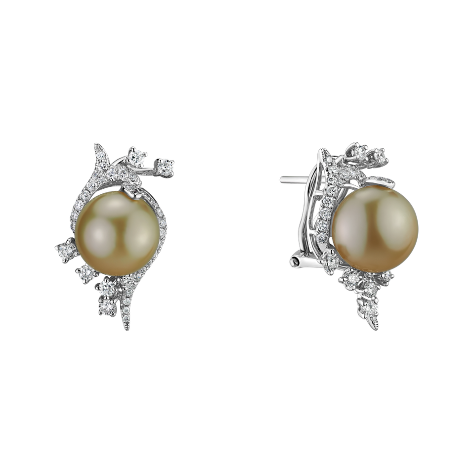 Diamond earrings with Pearl Mystical Coast