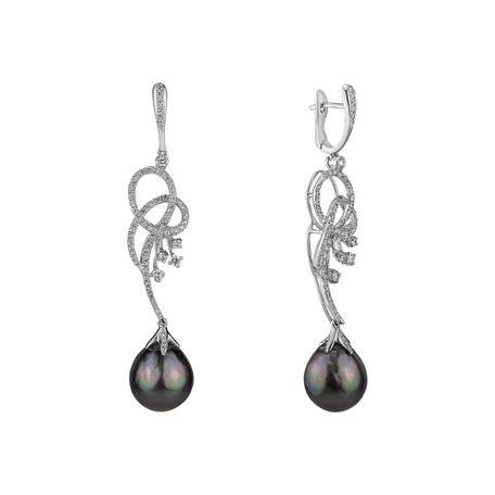 Diamond earrings with Pearl Venus Treasure