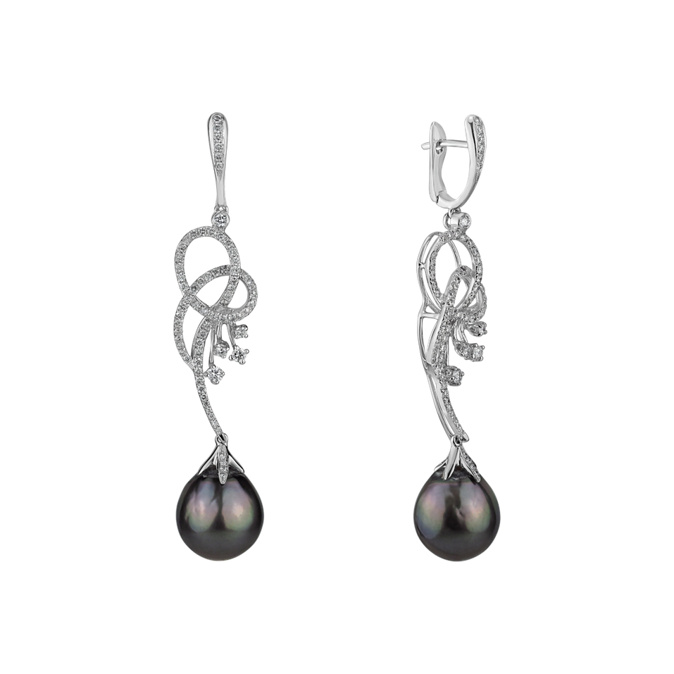 Diamond earrings with Pearl Venus Treasure