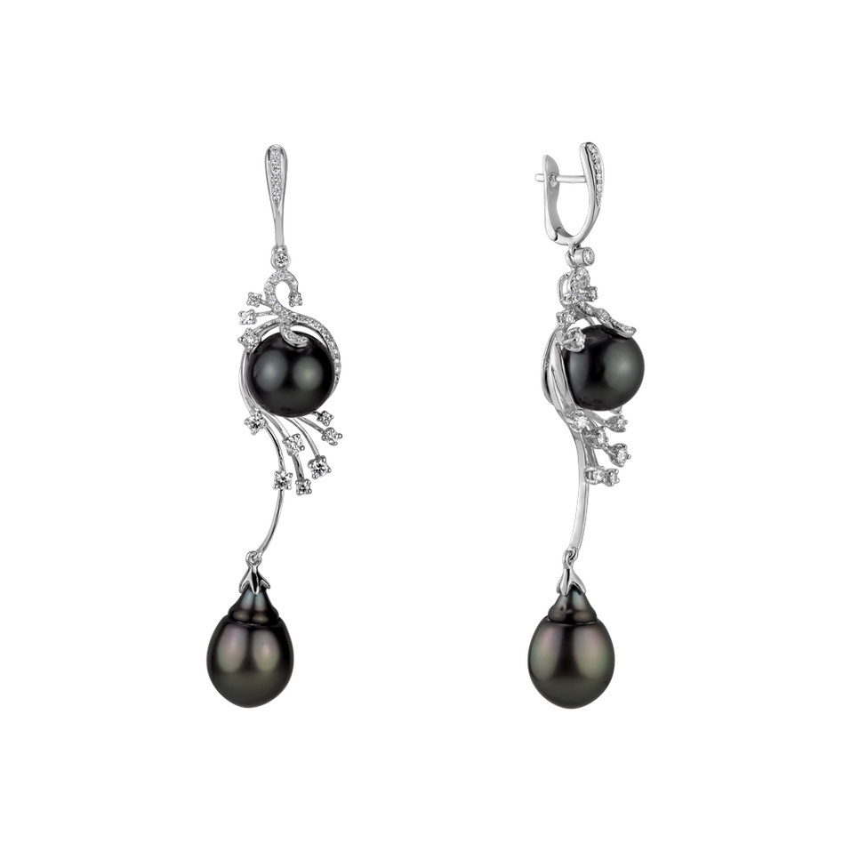 Diamond earrings with Pearl Venus Romance
