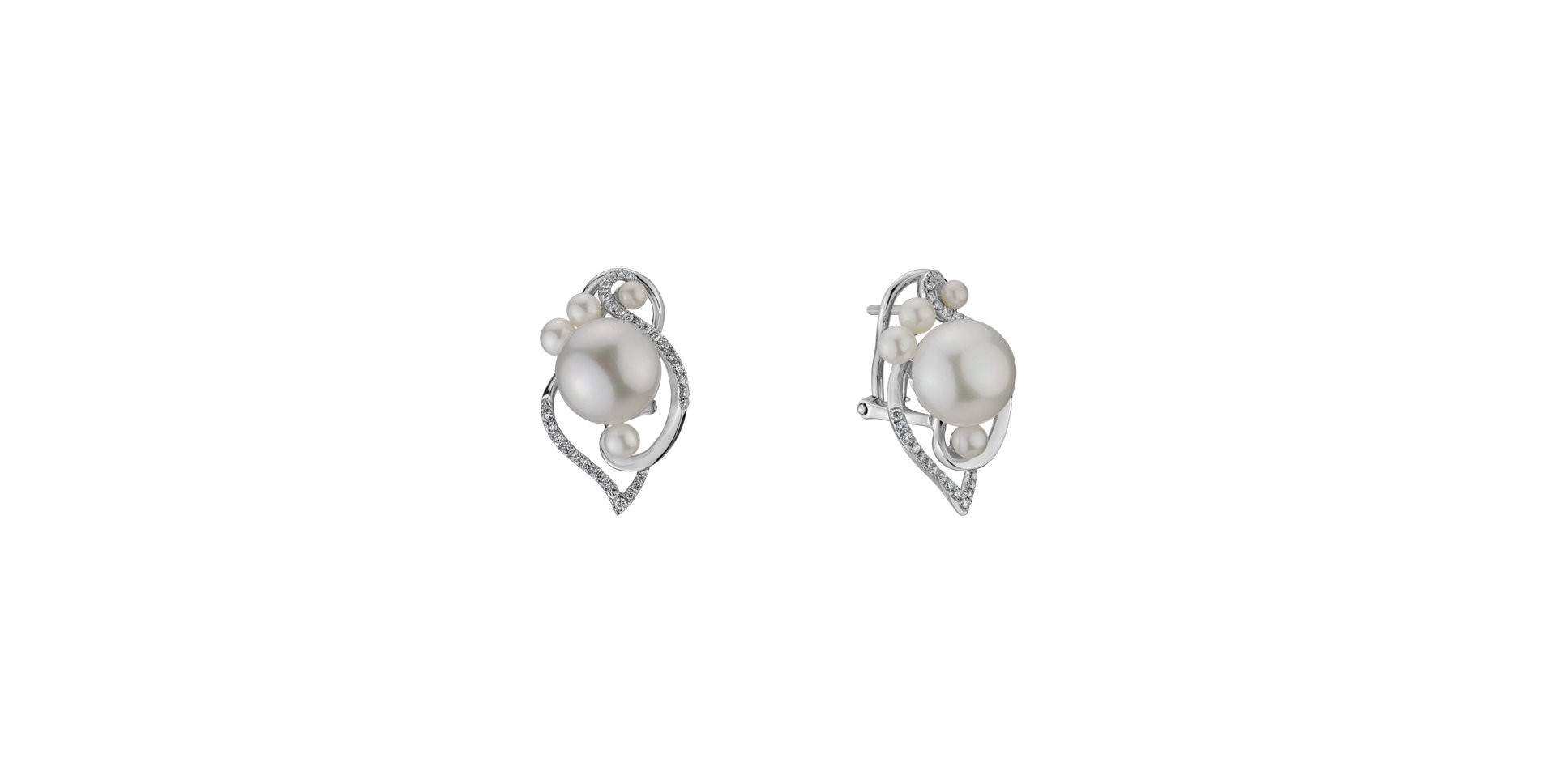 Diamond earrings with Pearl White Passion