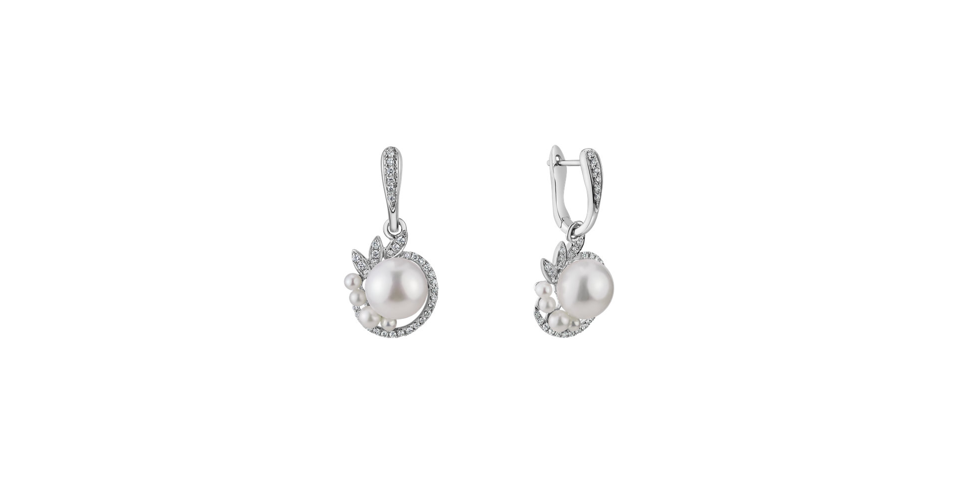 Diamond earrings with Pearl Eternal Oasis