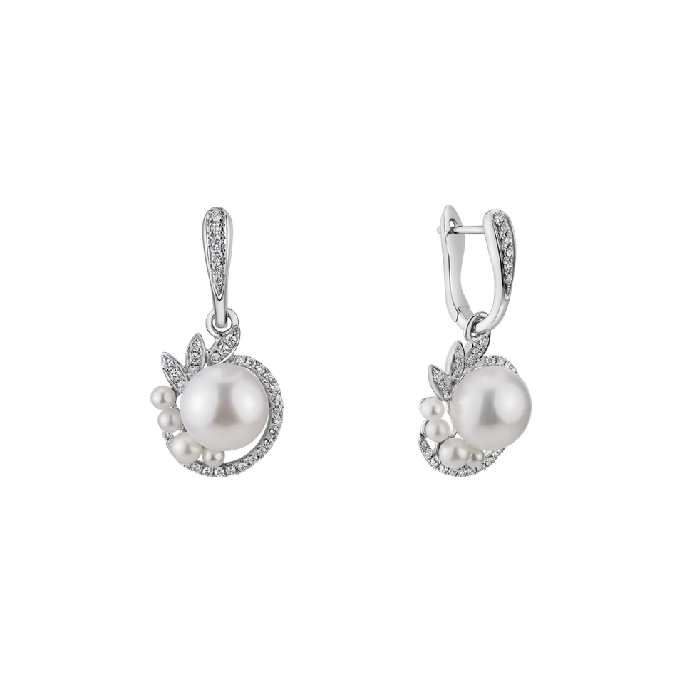 Diamond earrings with Pearl Eternal Oasis