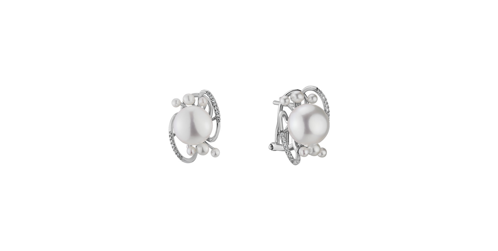 Diamond earrings with Pearl White Desire
