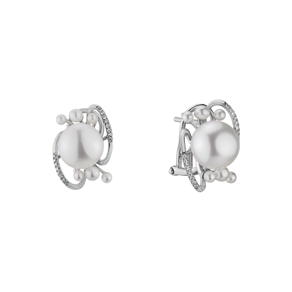 Diamond earrings with Pearl White Desire