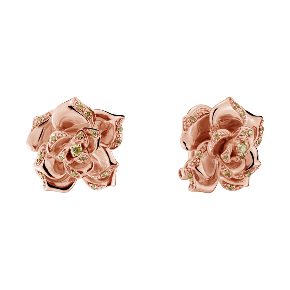 Earrings with brown and greeni diamonds Versilla