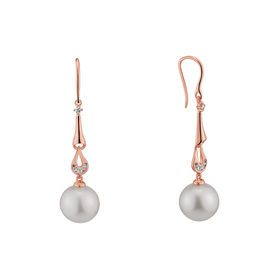 Diamond earrings with Pearl Ocean Orchestra