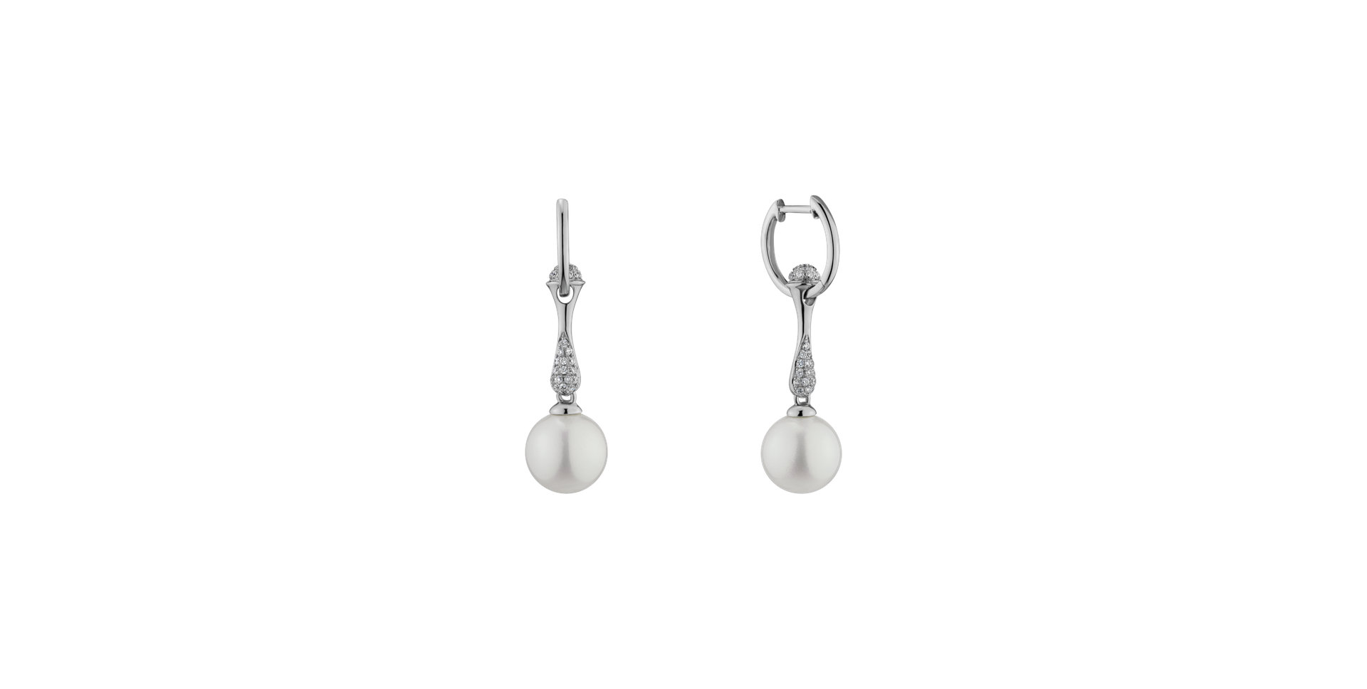 Diamond earrings with Pearl Island in the Sun