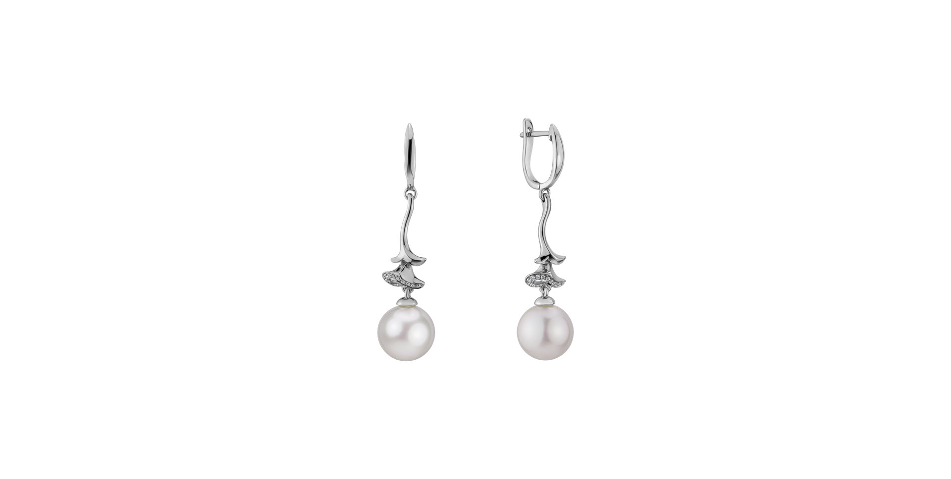 Diamond earrings with Pearl Molteia