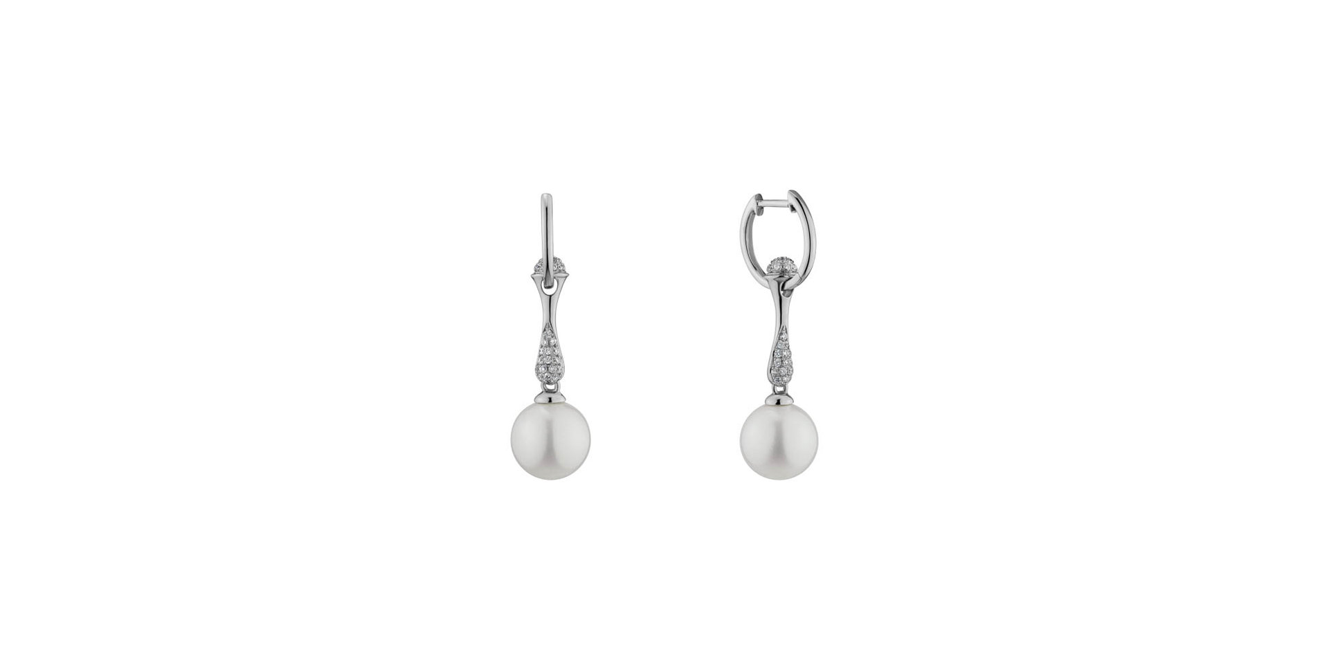 Diamond earrings with Pearl Alastia