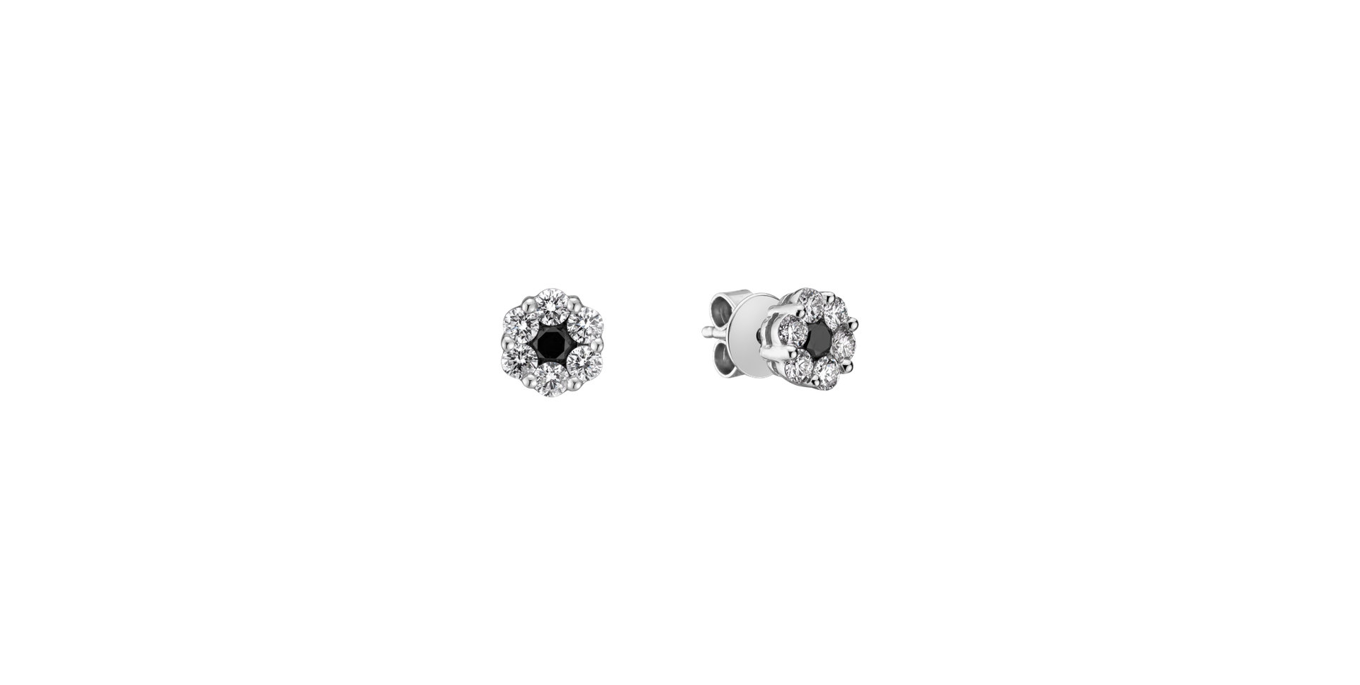 Earrings with black and white diamonds Night Touch