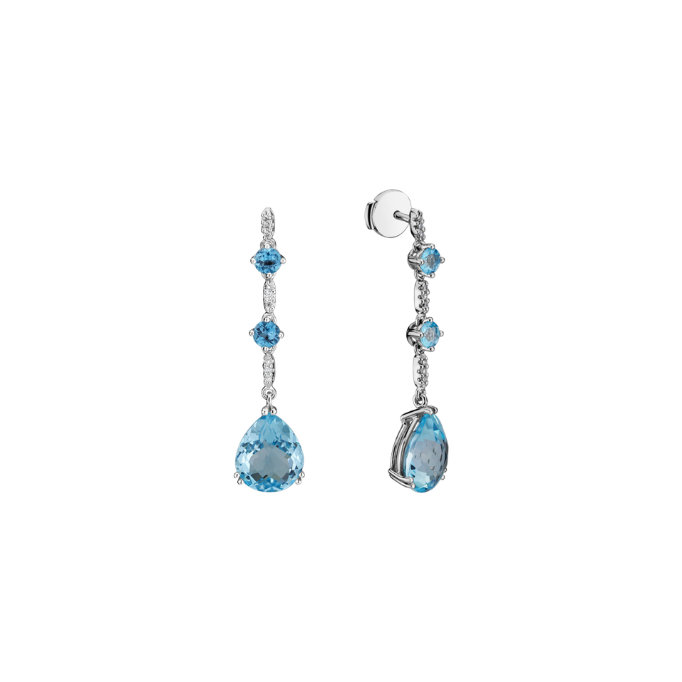 Diamond earrings and Topaz Dragon Scale
