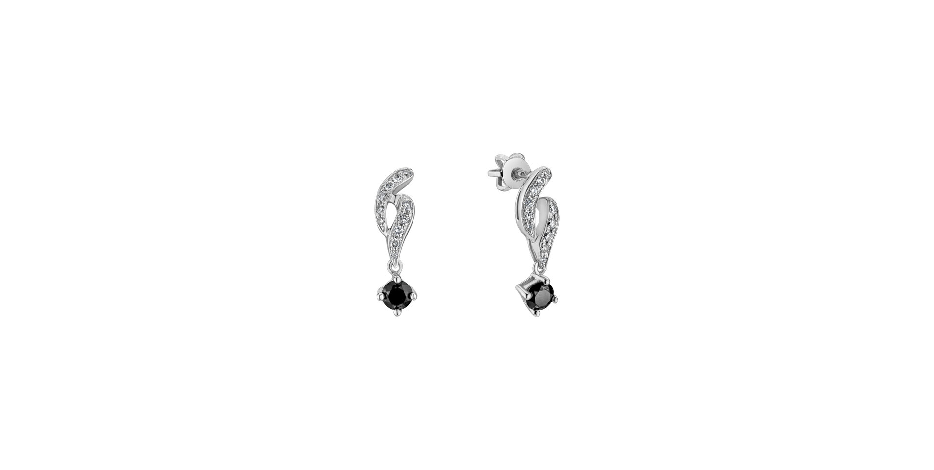 Earrings with black and white diamonds Athiel