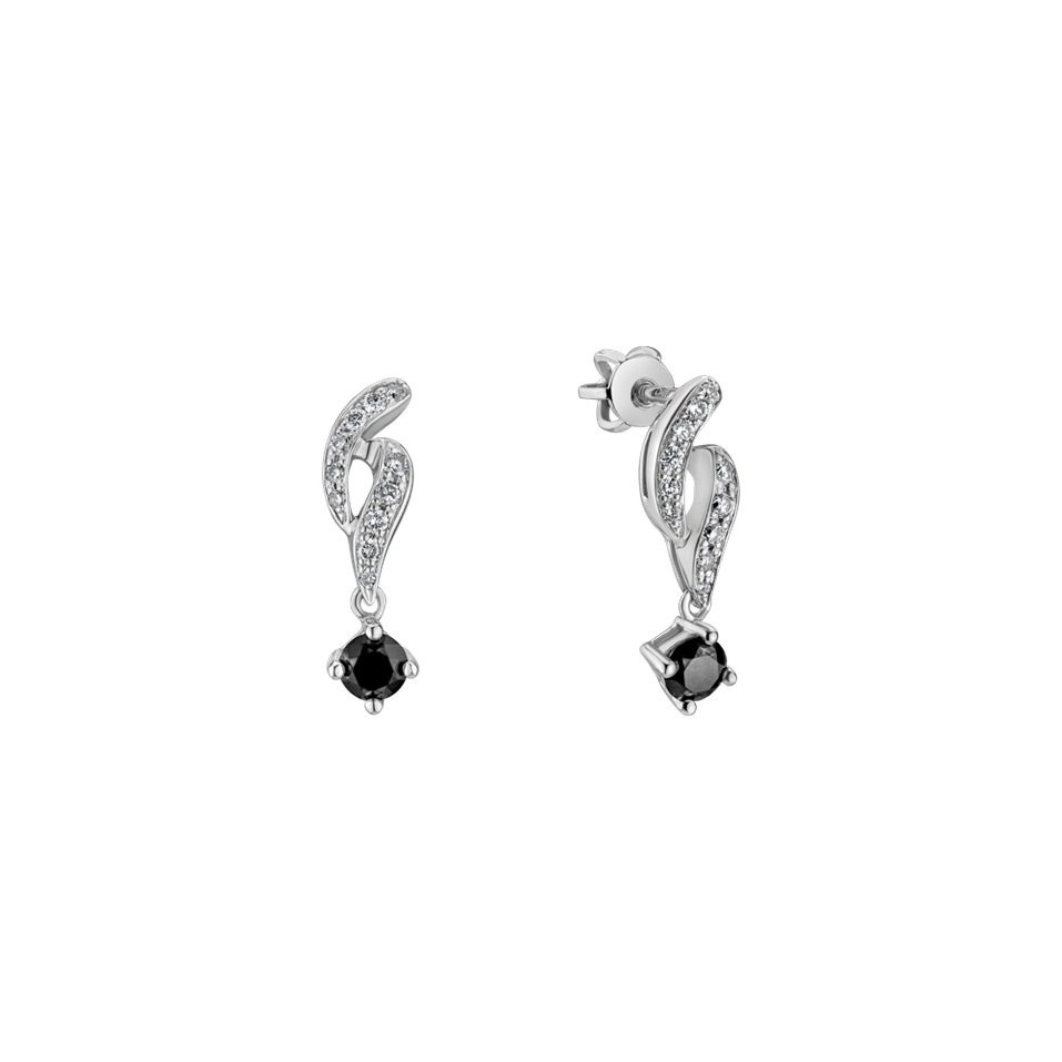Earrings with black and white diamonds Athiel