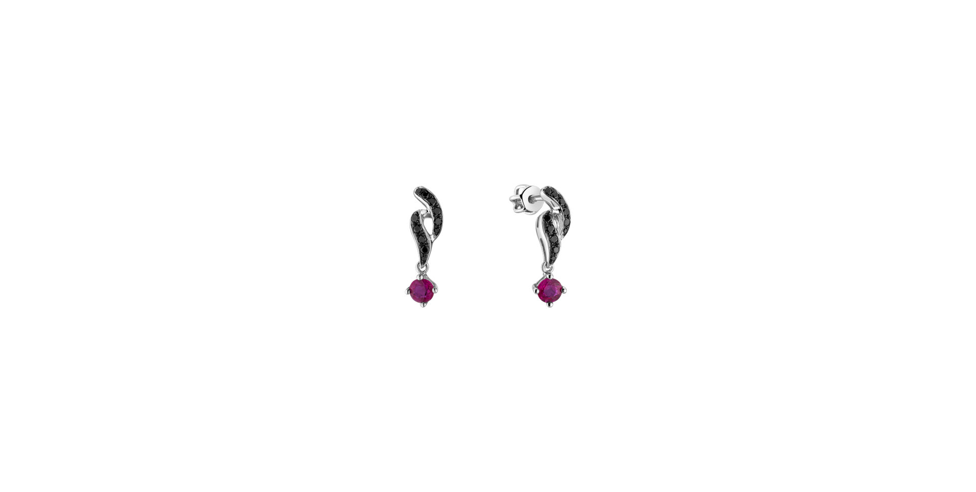 Earrings with Ruby and black diamonds Athiel