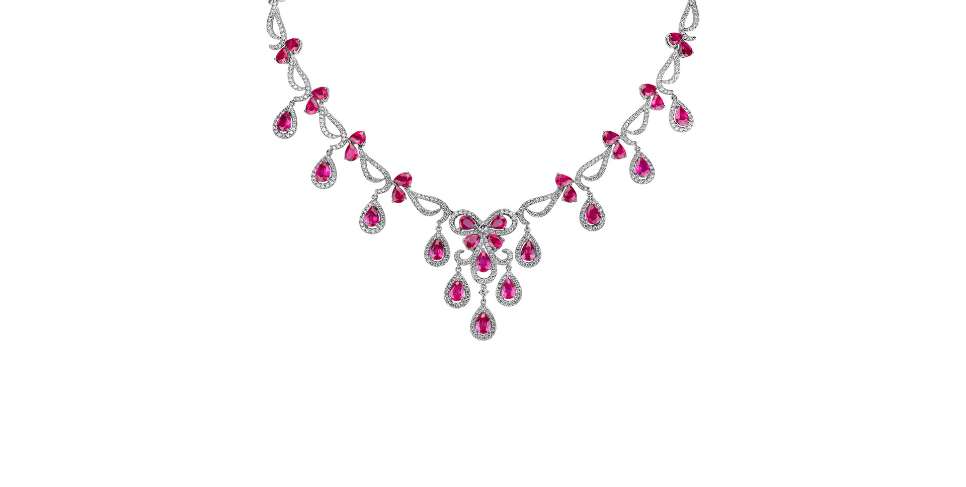 Diamond necklace with Ruby Renaissance Poem