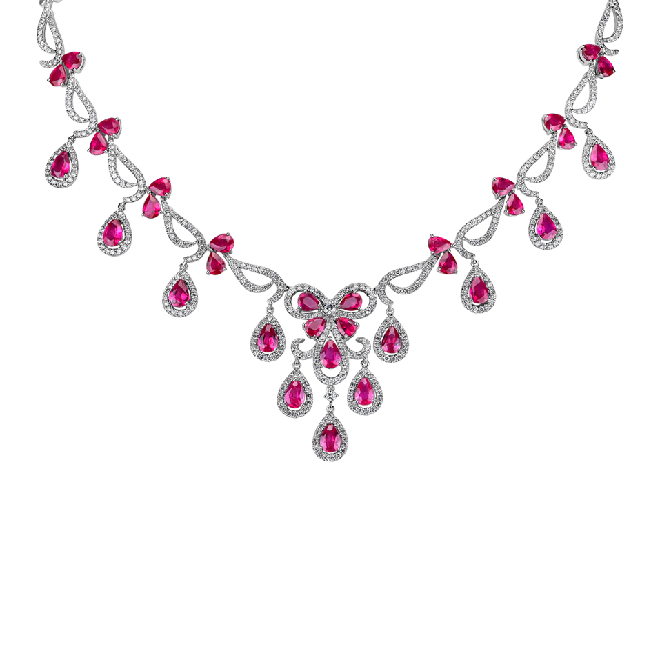 Diamond necklace with Ruby Renaissance Poem