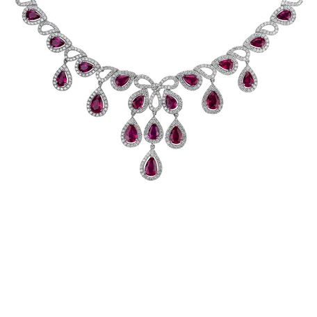 Diamond necklace with Ruby Renaissance Eminence