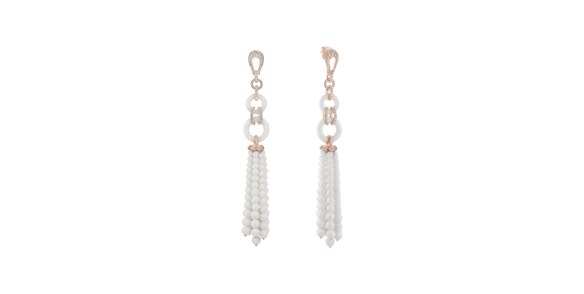 Diamond earrings and Agate Moon Waterfall
