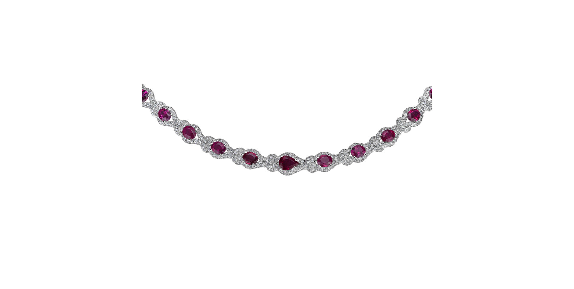 Diamond necklace with Ruby Renaissance Miracle