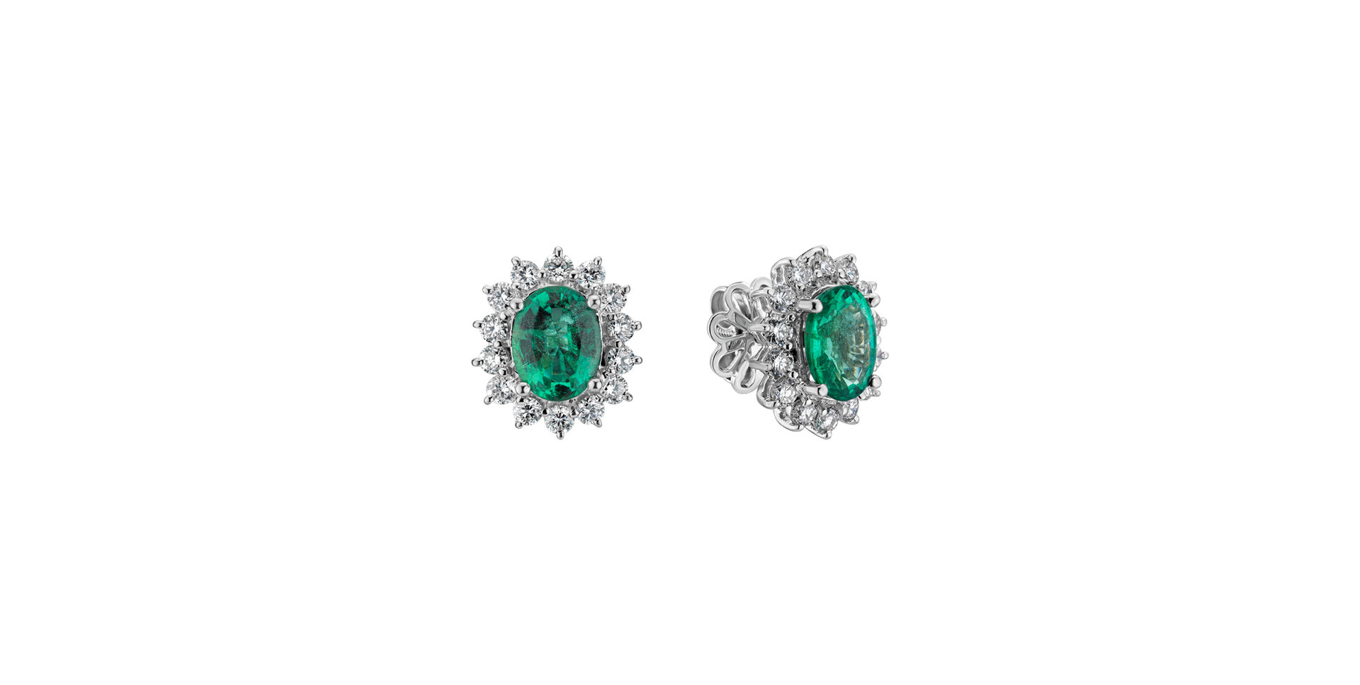 Diamond earrings with Emerald Paradise Passion