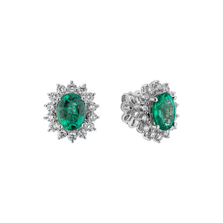Diamond earrings with Emerald Paradise Passion