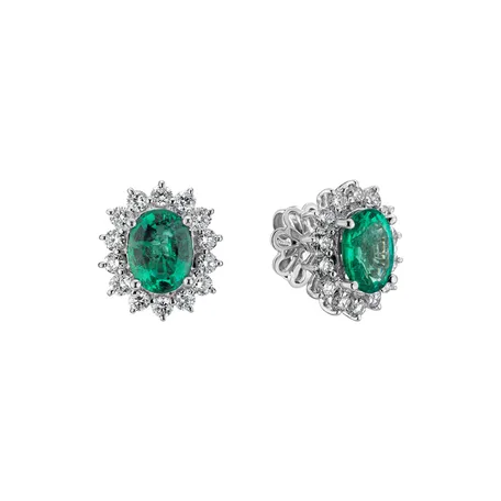 Diamond earrings with Emerald Paradise Passion