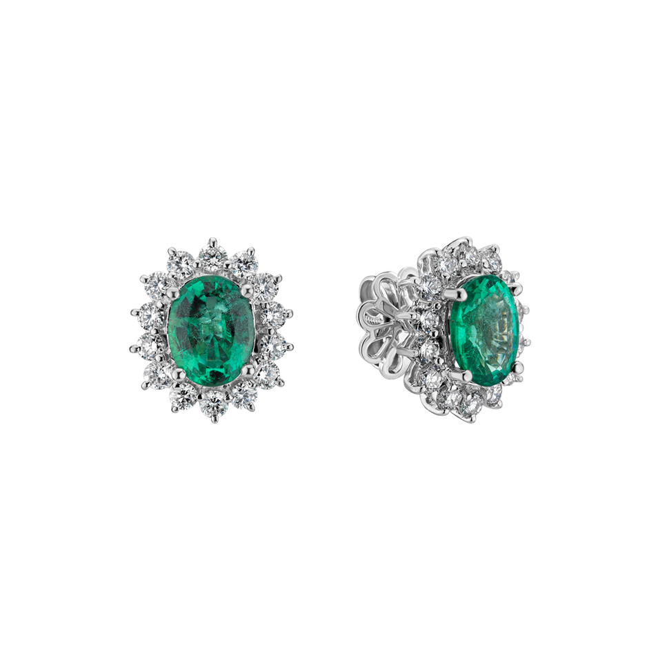 Diamond earrings with Emerald Paradise Passion