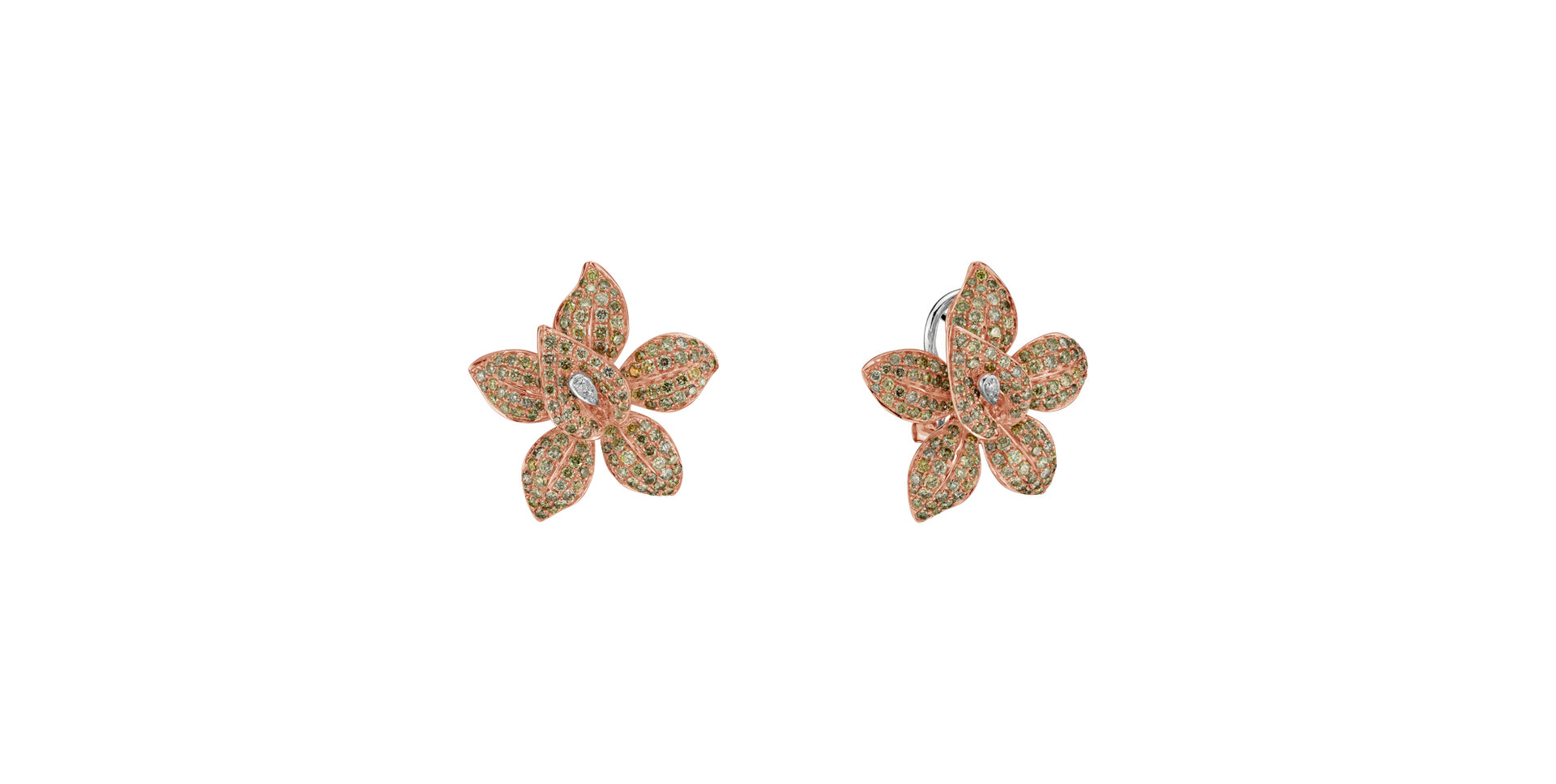 Earrings with brown and white diamonds Sinful Orchid