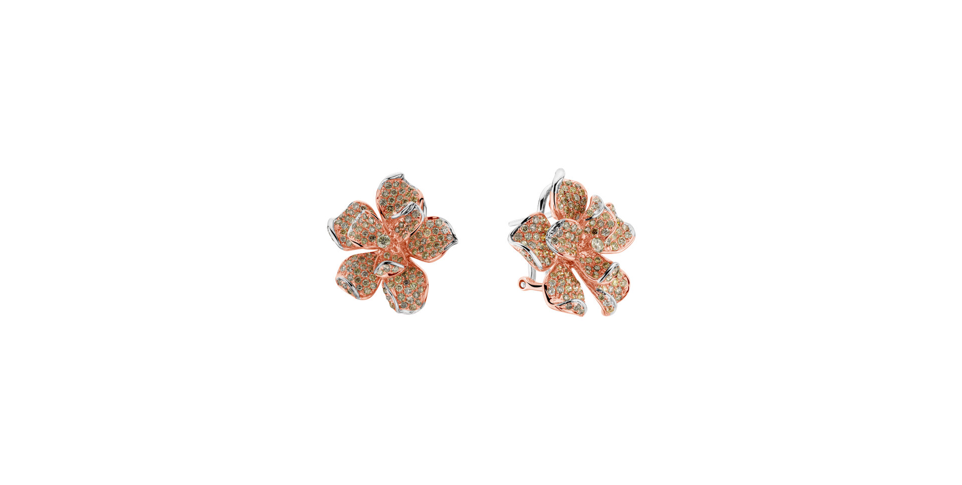 Earrings with brown diamonds Arabic Magnolia