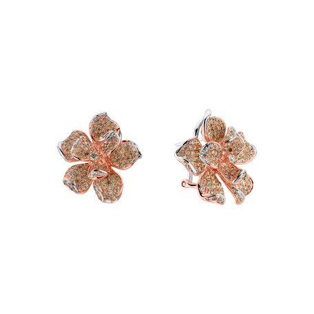 Earrings with brown diamonds Arabic Magnolia