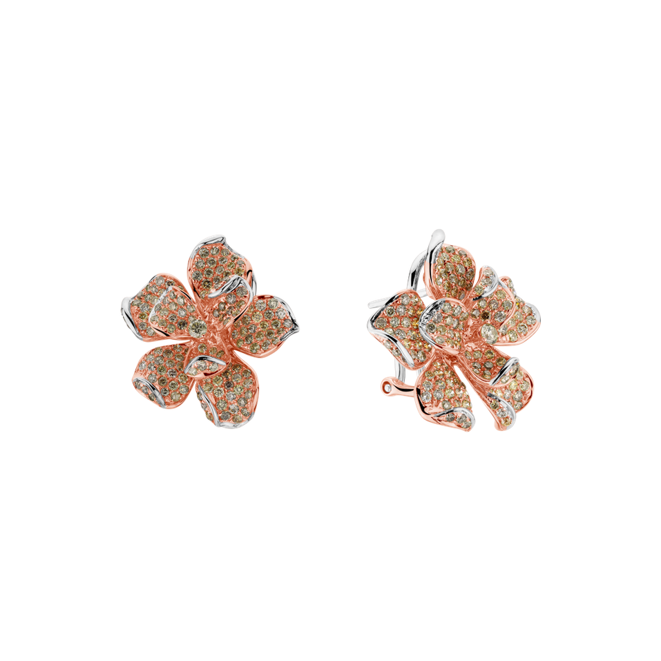 Earrings with brown diamonds Arabic Magnolia