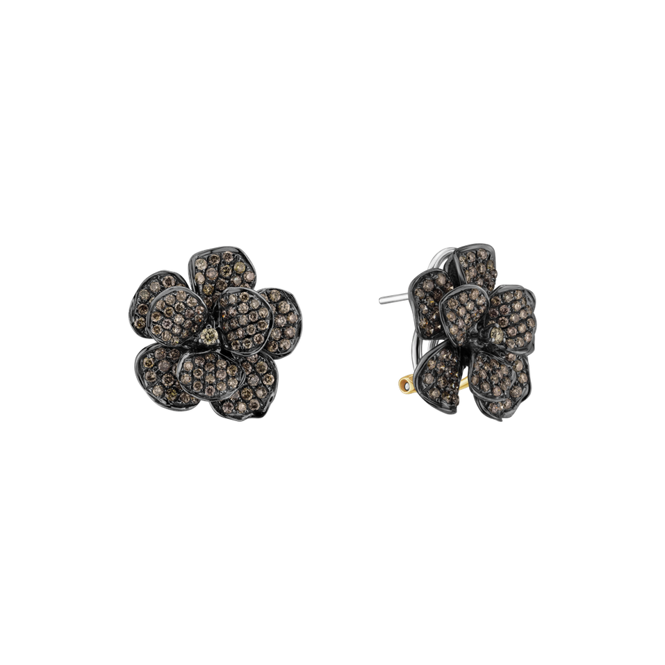 Earrings with brown diamonds Sinful Magnolia