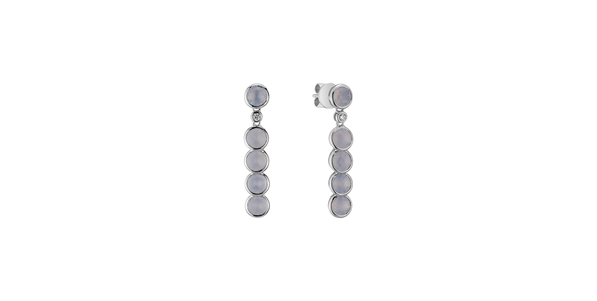 Diamond earrings and Chalcedony Eden Poem