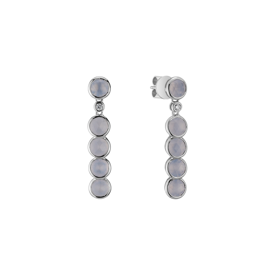 Diamond earrings and Chalcedony Eden Poem