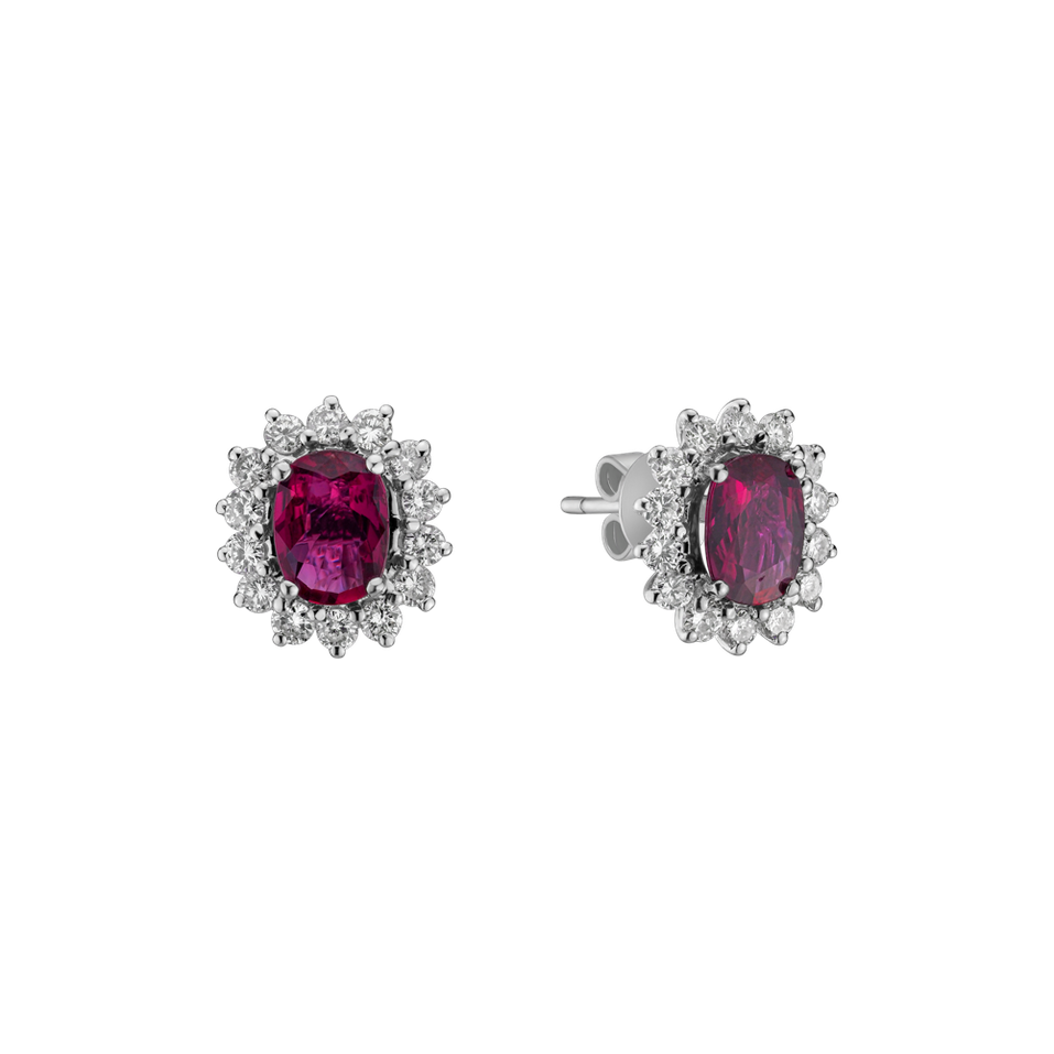 Diamond earrings with Ruby Desire Star