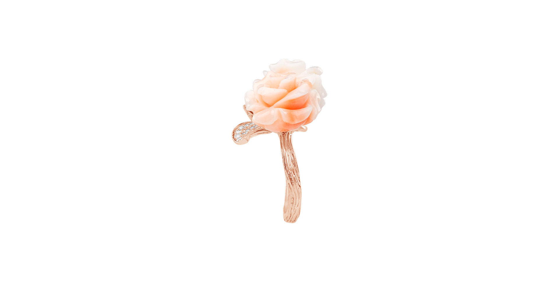 Diamond ring with Coral Valerie
