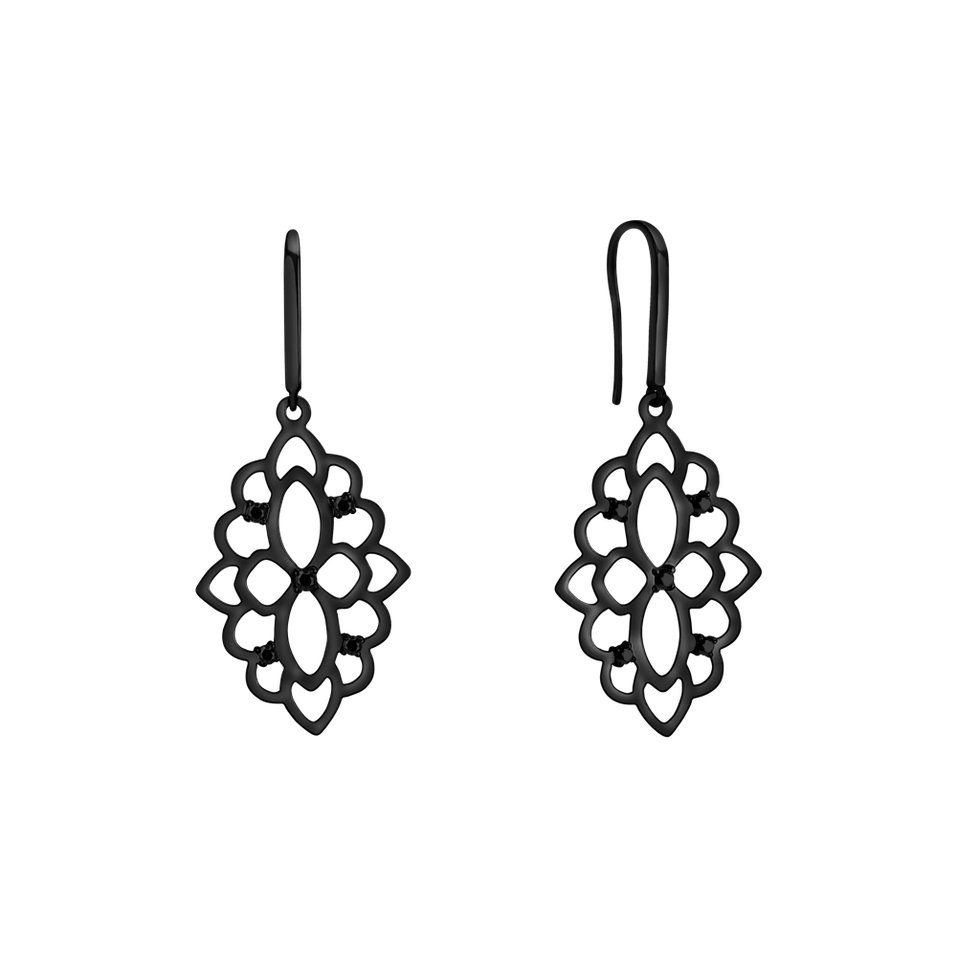 Earrings with black diamonds Folk Heritage